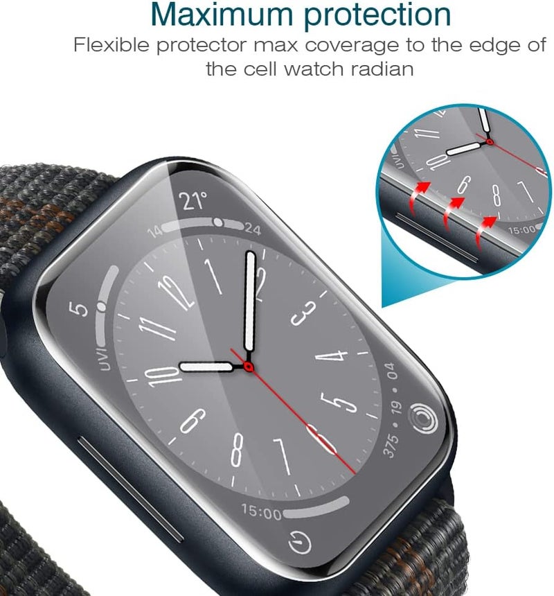LK 6 Pack for Apple Watch 41mm / 40mm Screen Protector (Series 8 & 7 & 6) [Upgrade Flexible Film] Self-Healing, Ultra-thin Screen protector for Apple Watch 41mm, Touch Sensitive, Bubble Free - Image 3
